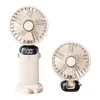 The portable silent small fan with a white handheld fan and a charging base has a long battery life Item Picture